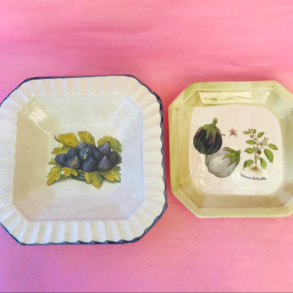 Vintage ceramica hand painted salad/fruit dishes